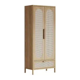 Classic rattan wood cabinet